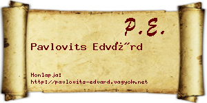 Pavlovits Edvárd névjegykártya
